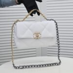 Chanel Calfskin Quilted Chanel 19 Flap Light White -Golden - Bag - Image 5