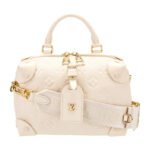 Louis Vuitton Petite Malle Souple Embossed grained cowhide leather - White