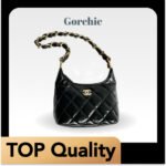 [TOP] Chanel 24A hobo Bag Shiny Calfskin & Gold-Tone Metal Black - Bag