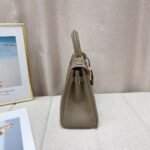 Kelly Togo Cowhide Leather Gold Buckle-Khaki - Image 6