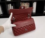 Chanel Classic Flag Handbag Lambskin & Gold-Tone Metal Burgundy Sliver Hardware - Bag - Image 9