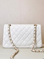Chanel Classic Double Flag Bag White Leather Shoulder Bag - Image 8