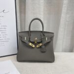 Hermes Birkin Togo Retourne Bag Golden Hardware-Light Grey Bag