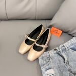 Hermes Jane Ballet Flat Light Golden Shoes