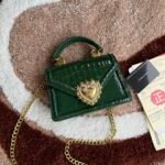 [TOP] Dolce & Gabbana Chain Tote Crossbody Bag - Green Crocodile Print Bag - Image 2