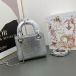 Dior lady bag 17cm lizard bag-Silver - Bag - Image 2
