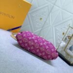 LOUIS VUITTON LV Monogram Vintage Pink Denim Shoulder Handbag - Image 4