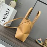 Loewe Mini Puzzle Fold Tote in shiny calfskin Brown - Bag - Image 3