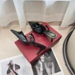 Valentino Garavani Black French Bow Heels - Image 6