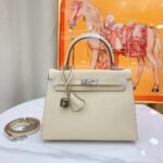 Hermes Kelly Haze White Silver Hardware - Bag