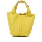 Hermes Clemence Picotin Lock Bag Silver Hardware -Yellow Bag - Image 2