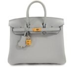 Hermes Bleu Glacier Togo Birkin Gold Hardware