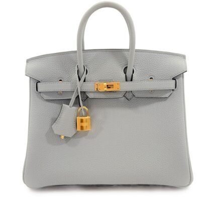 Hermes Bleu Glacier Togo Birkin Gold Hardware