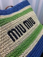miumiu Faux Raffia Woven Tote Bag - Image 5