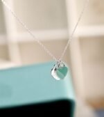 Tiffany Blue Double Heart Tag Pendant - Image 4