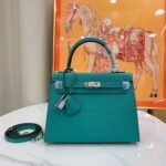 Hermes Kelly Haze Light Green Silver Hardware - Bag