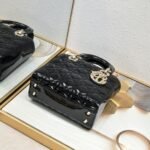 Dior Small Lady Dior Bag Powder Black Patent Cannage Calfskin Golden Hardware - Bag - Image 5
