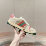 Gucci Screener trainer with Web Light Pink Sneaker - Shoes