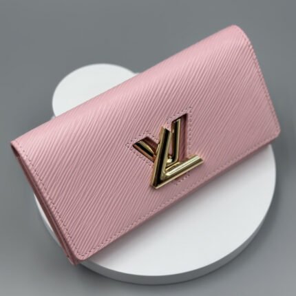 Louis Vuitton Pink Epi Leather Twist Wallet - Golden
