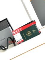 Balenciaga Men's Light Green Passport Long Wallet 1 Ticket - Bag
