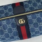 Gucci Vanity Top Handle Blue and white GG denim - Bag - Image 6