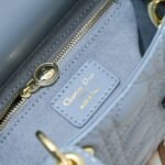 Dior Small Lady Dior Bag Blue Cannage Calfskin Golden Hardware - Bag - Image 8