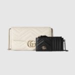 Gucci GG Marmont White Matelassé Chevron Leather Small Shoulder Bag