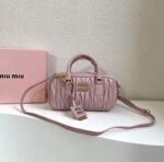 Miu Miu Arcadie matelassé nappa leather bag Pink S-wide Size - Bag