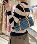 Louis Vuitton LV Monogram Papillon Casual Style Unisex Denim Shoulder Bag - Image 11