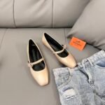 Hermes Jane Ballet Flat Light Golden Shoes - Image 5
