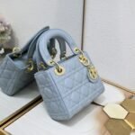 Dior Mini Lady Dior Bag Blue Cannage Calfskin - Bag