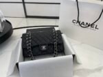 Chanel Classic Flag Bag Medium Classic Double Flap Bag SO Black Crumpled Calfskin Silver Hardware - Bag - Image 9