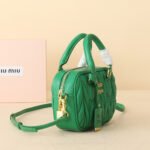 Miu Miu Arcadie matelassé nappa leather bag green - Image 3