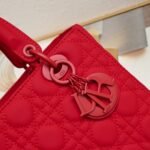 Dior Medium Lady Dior Bag Red Ultramatte Calfskin - Bag - Image 6