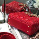 Dior Small Lady Dior Bag Red Cannage Calfskin Golden Hardware - Bag - Image 8