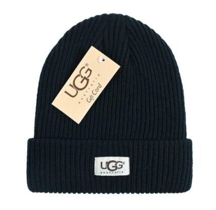 UGG logo-patch ribbed-knit beanie - Accessories