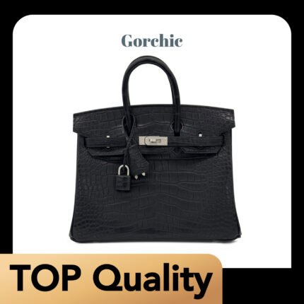 [TOP] Hermes Black Matte Alligator Birkin Brushed Palladium Hardware