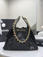 [TOP]CHANEL 25 Small Handbag Grained Calfskin & Gold-Tone Metal Black -Bag - Image 6