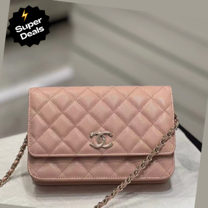 Chanel Classic Calfskin Handbags On Golden Chain with Golden Hardware - Bag