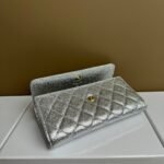 Chanel Counterfeit Caviar Leather Wallet-Silver Fish Seed Pattern Wallet - Image 9