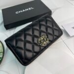 Chanel Boy Zip Around Wallet Quilted Caviar Long-Plain Gold Wallet - Image 3