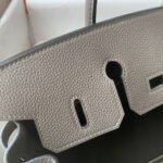 Hermes Birkin Togo Retourne Bag Golden Hardware-Light Grey Bag - Image 8