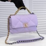 Chanel Calfskin Quilted Chanel 19 Flap Light Purple -Golden - Bag - Image 4