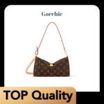 [TOP]Louis Vuitton Monogram Pochette Tirette Gold Buckle Shoulder Bag - Brown