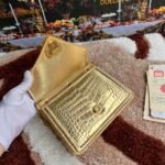 [TOP] Dolce & Gabbana Chain Tote Crossbody Bag - Gold Crocodile Print Gag - Image 4
