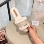 Dior Dway Shearling Flip Flops Golden Shoes - Image 4