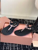 [TOP] MIU MIU Cotton cord thong sandals - Image 10