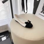 Chanel Calfskin Patent Calfskin Ballet Flats Vntage White- Shoes - Image 6