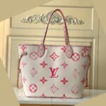 Louis Vuitton Neverfull MM Shopping Bag - Red and White Bag
