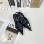 Prada Brushed leather slingback pumps black-shoes - Image 2